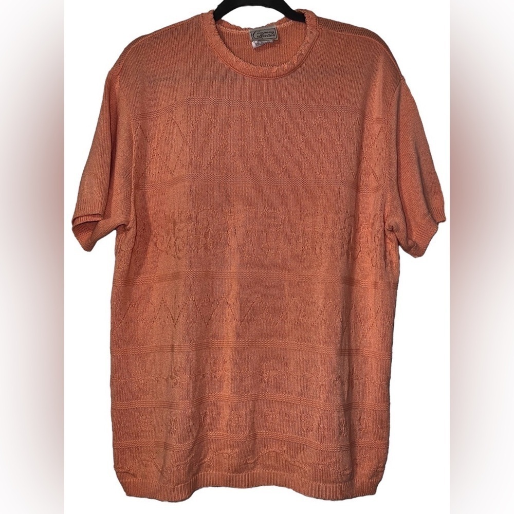 Vintage Company Collection Textured Pullover Short Sleeve Sweater - Made in USA